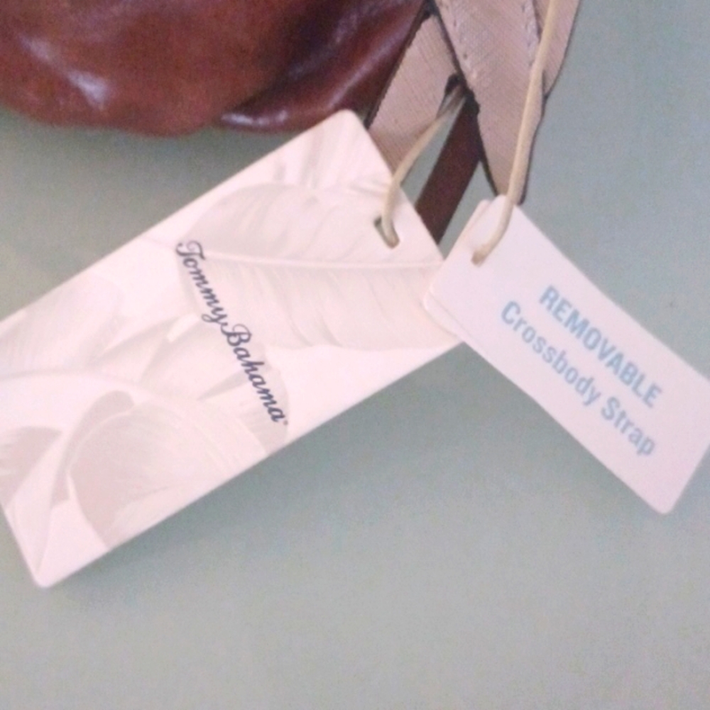 Tommy Bahama Lerum Clutch Crossbody Leather Handbag Cognac NWT - Picture 7 of 11